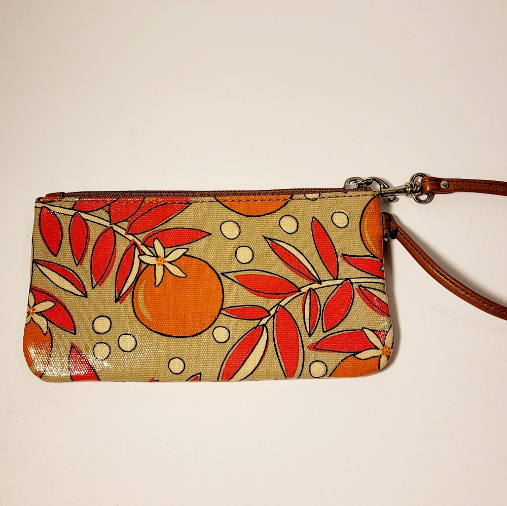 Fossil Key-Per Coated Canvas & Leather Wristlet - image 3